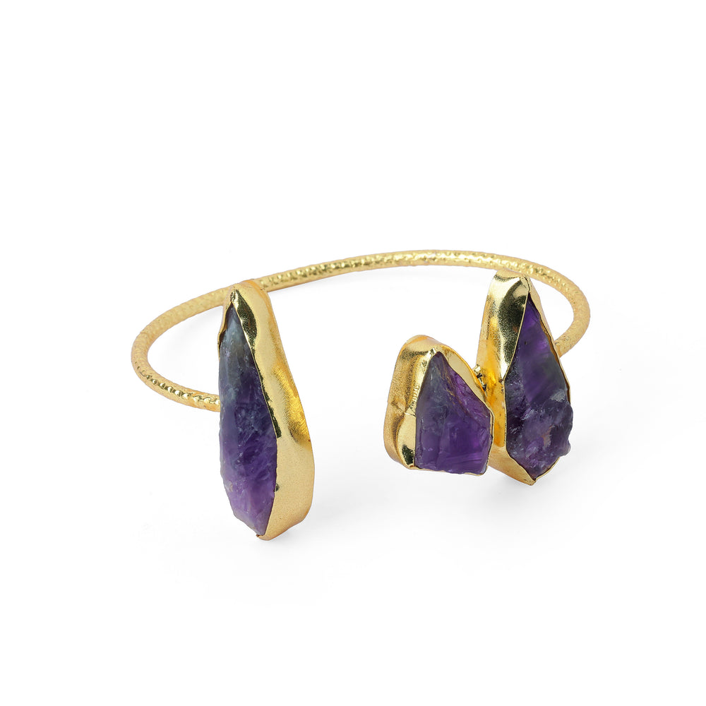 Big Purple Stone Bracelet: 18K Gold Plated