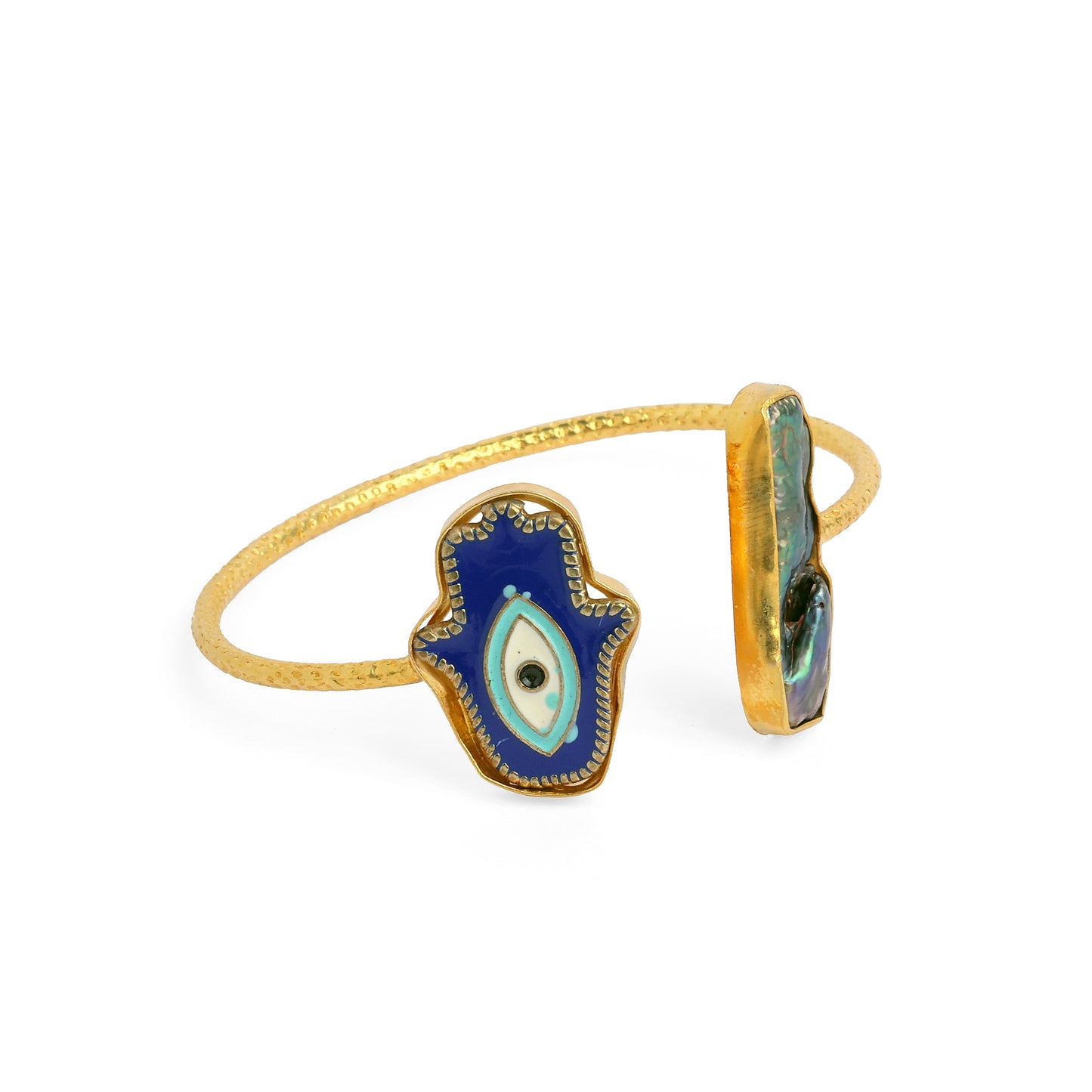 Hamsa Evil Eye Bracelet in Brass