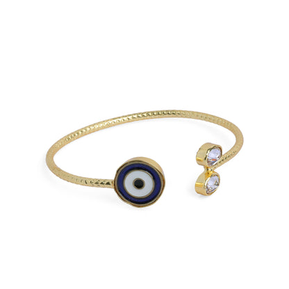 Round Evil Eye Bracelet in Brass