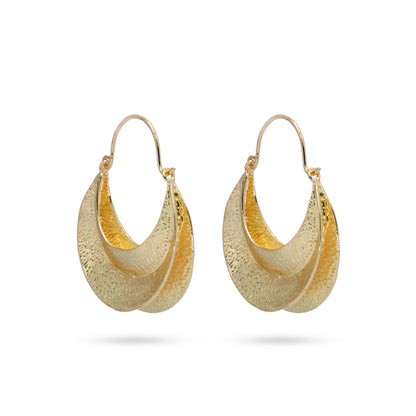 Gold Round Boat Stye Earring