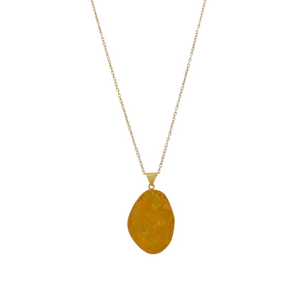 Big Yellow Stone Chain Pendant