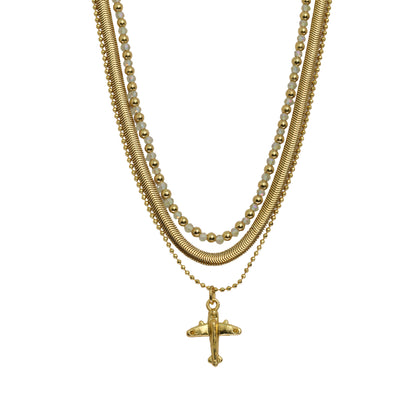 Aero Charm Layer Snake Chain Necklace