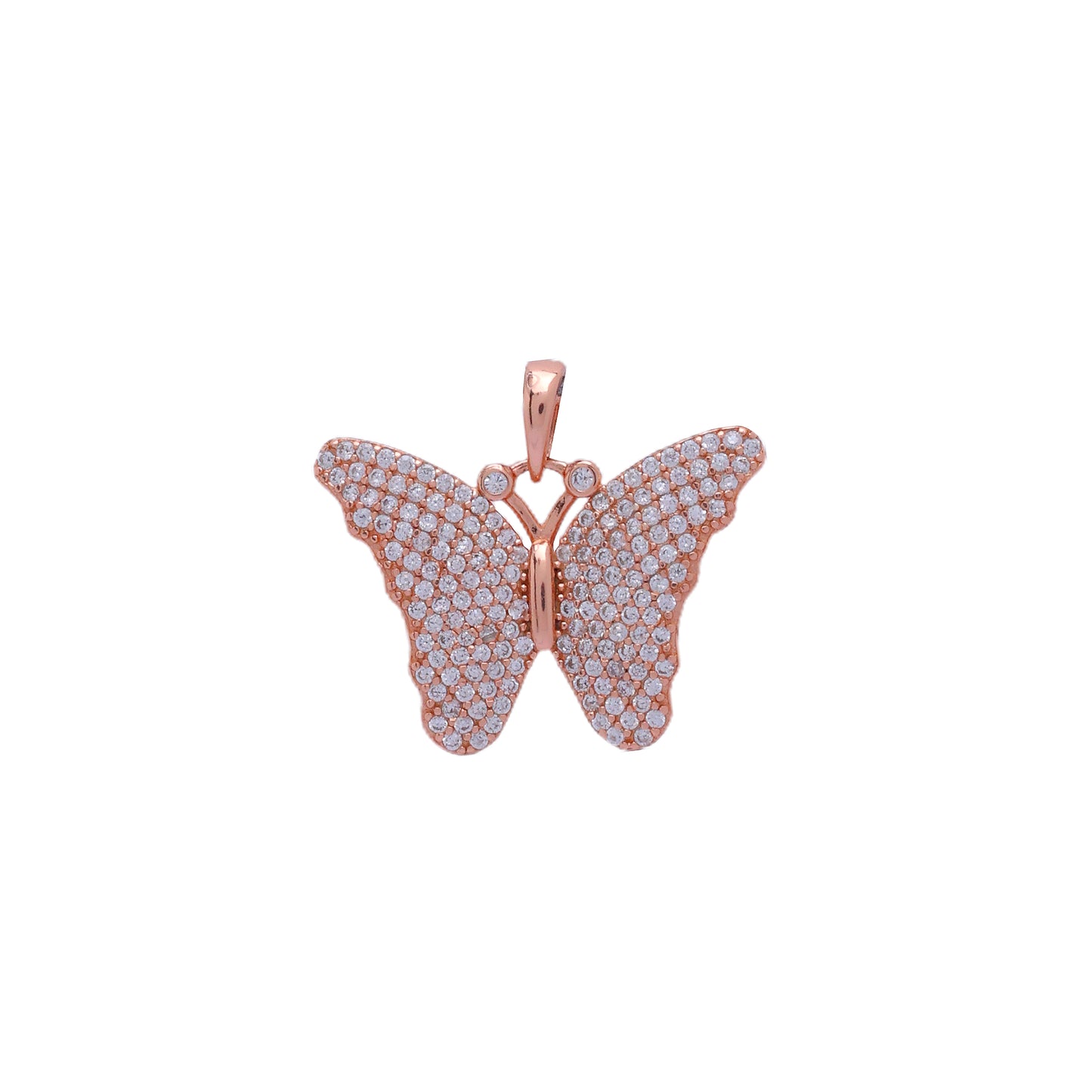 Sparkle & Flutter: Rose Gold Diamond Butterfly Pendant