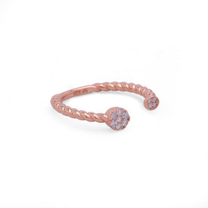 Rosy Twist Adjustable Ring