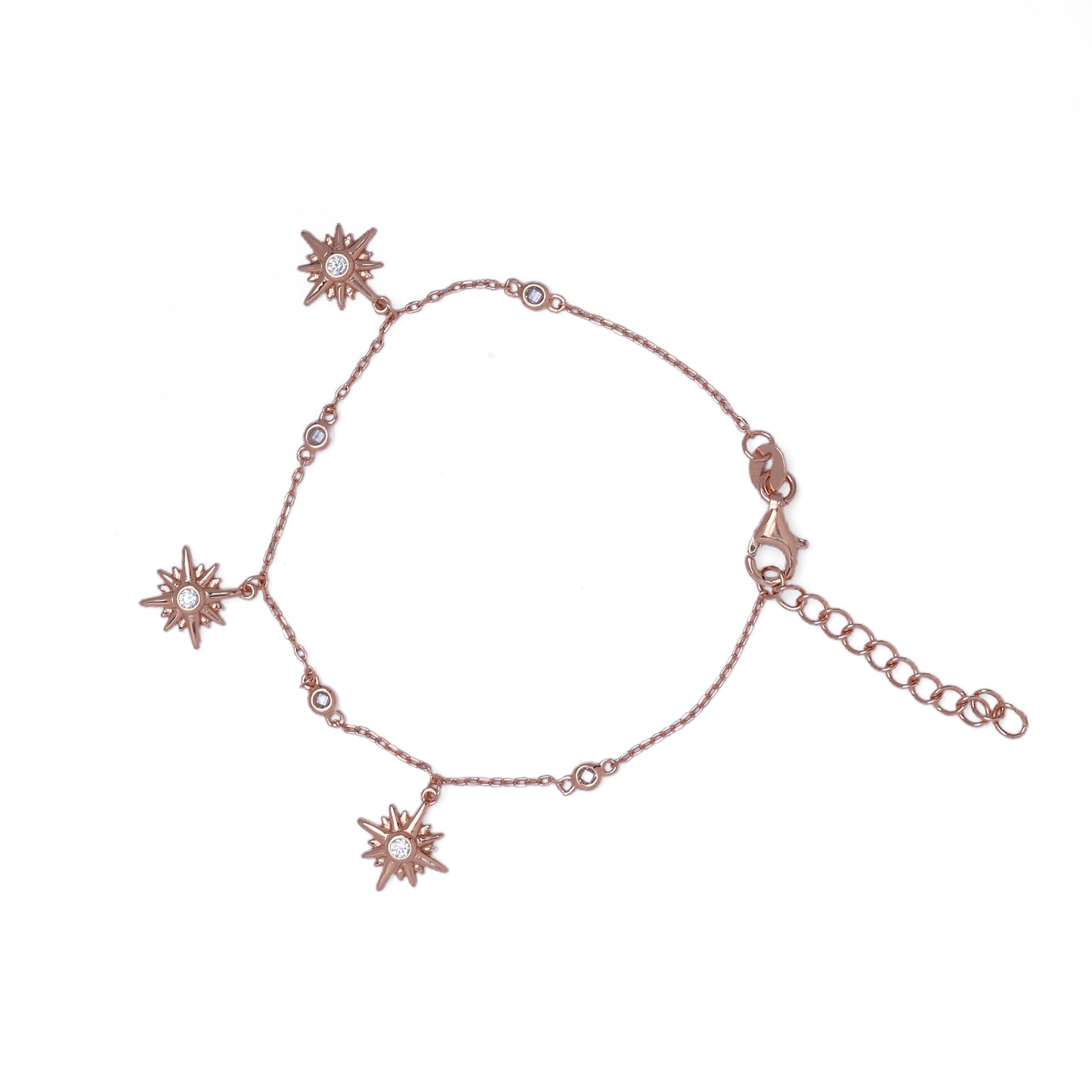 Rose Gold Plated Sterling Silver Starburst Bracelet