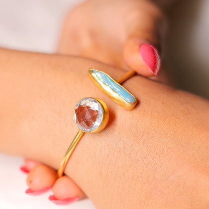 Semi Precious Cuff Bracelet