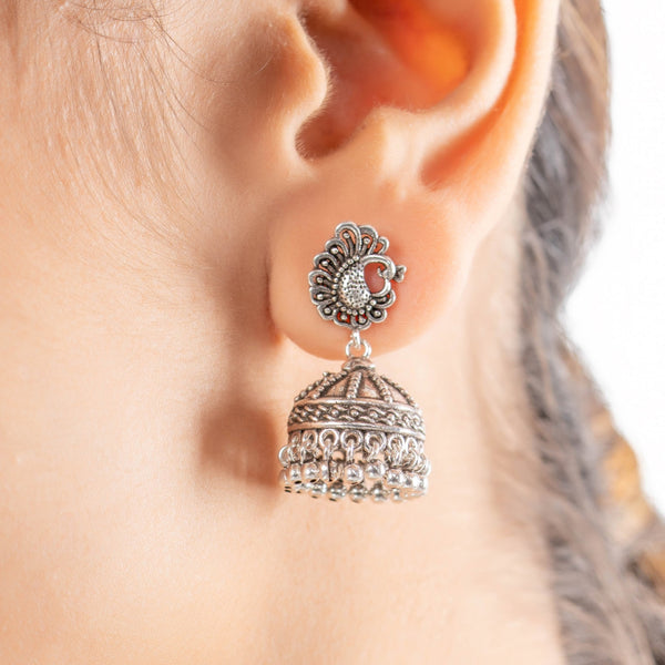 Sterling Swirls Jhumkas