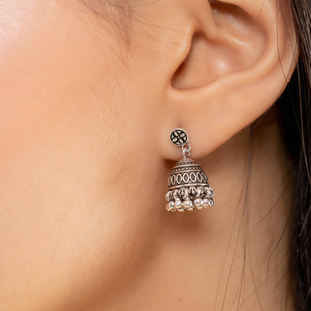 Mini Silver Temple Earrings