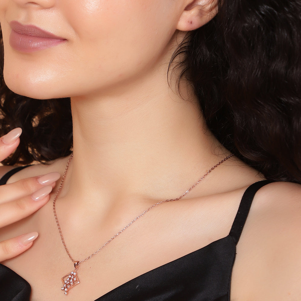 Rose Gold Flower Shaped Necklace