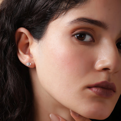 Elegant Sparkle: Radiant Triangular Stud Earrings