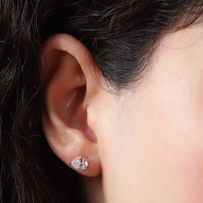 Elegant Sparkle: Radiant Triangular Stud Earrings