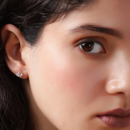 Elegant Sparkle: Radiant Triangular Stud Earrings