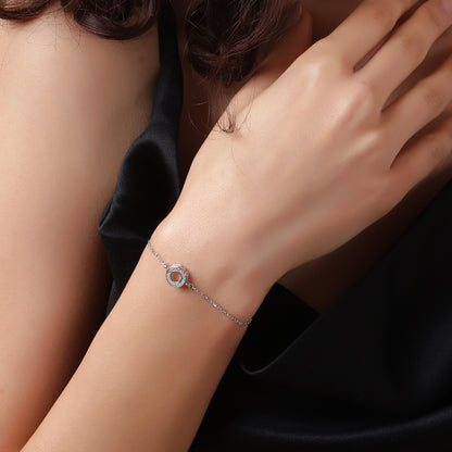 Timeless Elegance: Crystal Circle of Life Bracelet in Sterling Silver