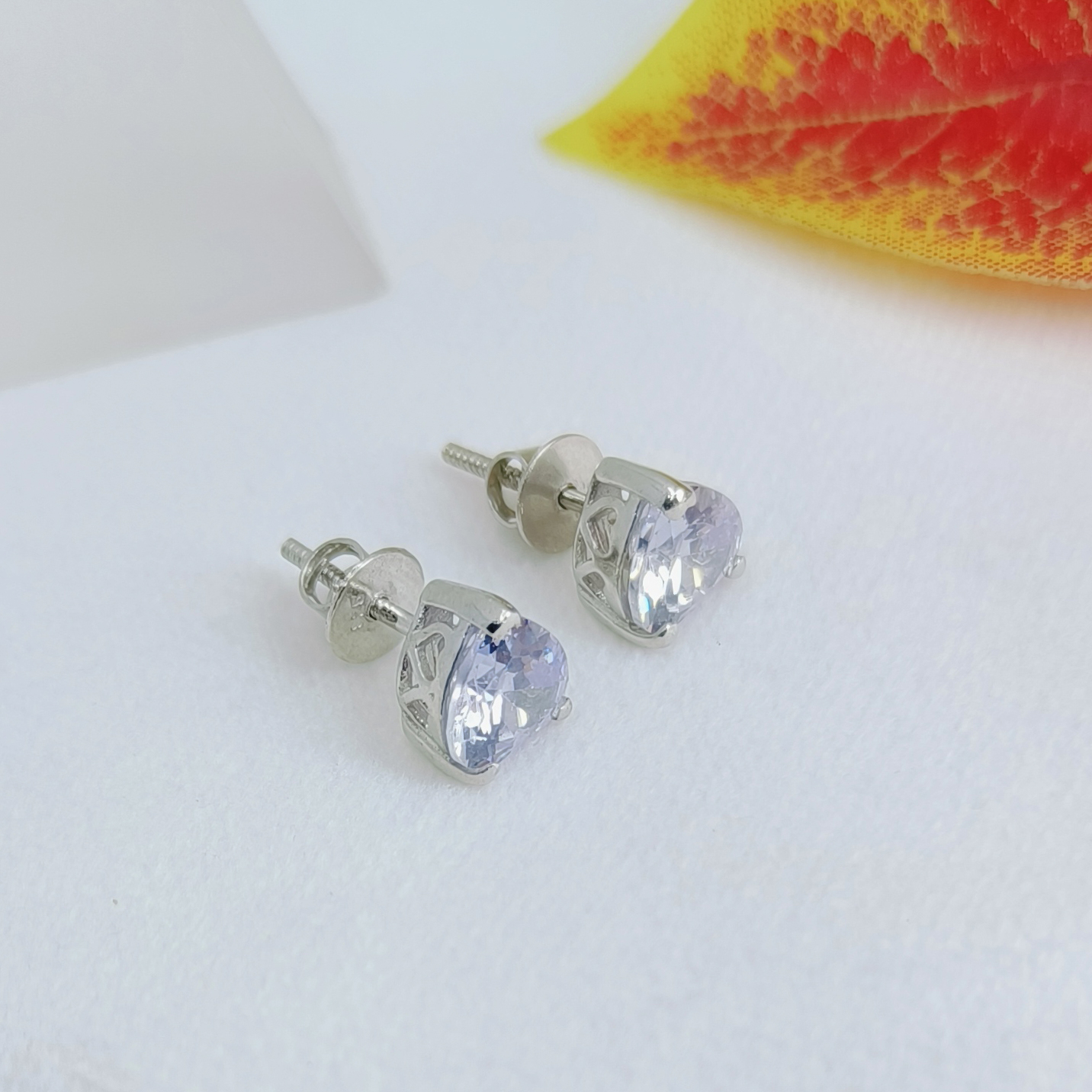 Heart Shape Diamond Stud Earring