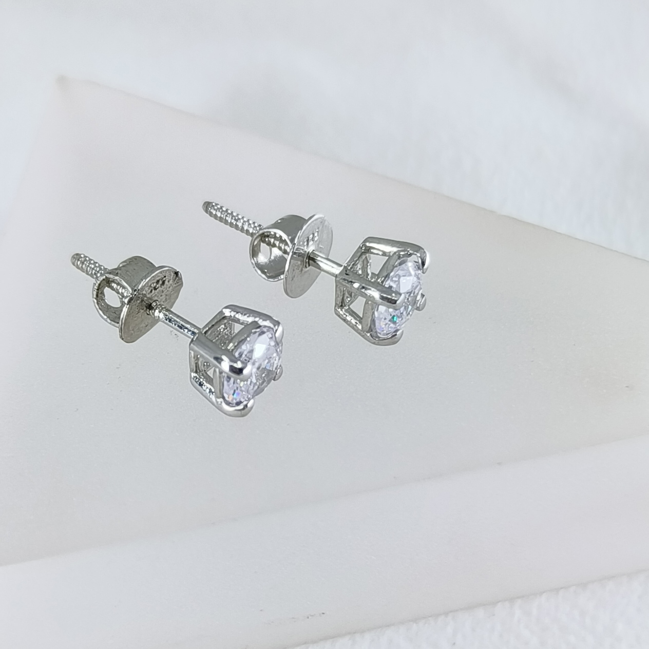 Solitaire Diamond Stud Earrings