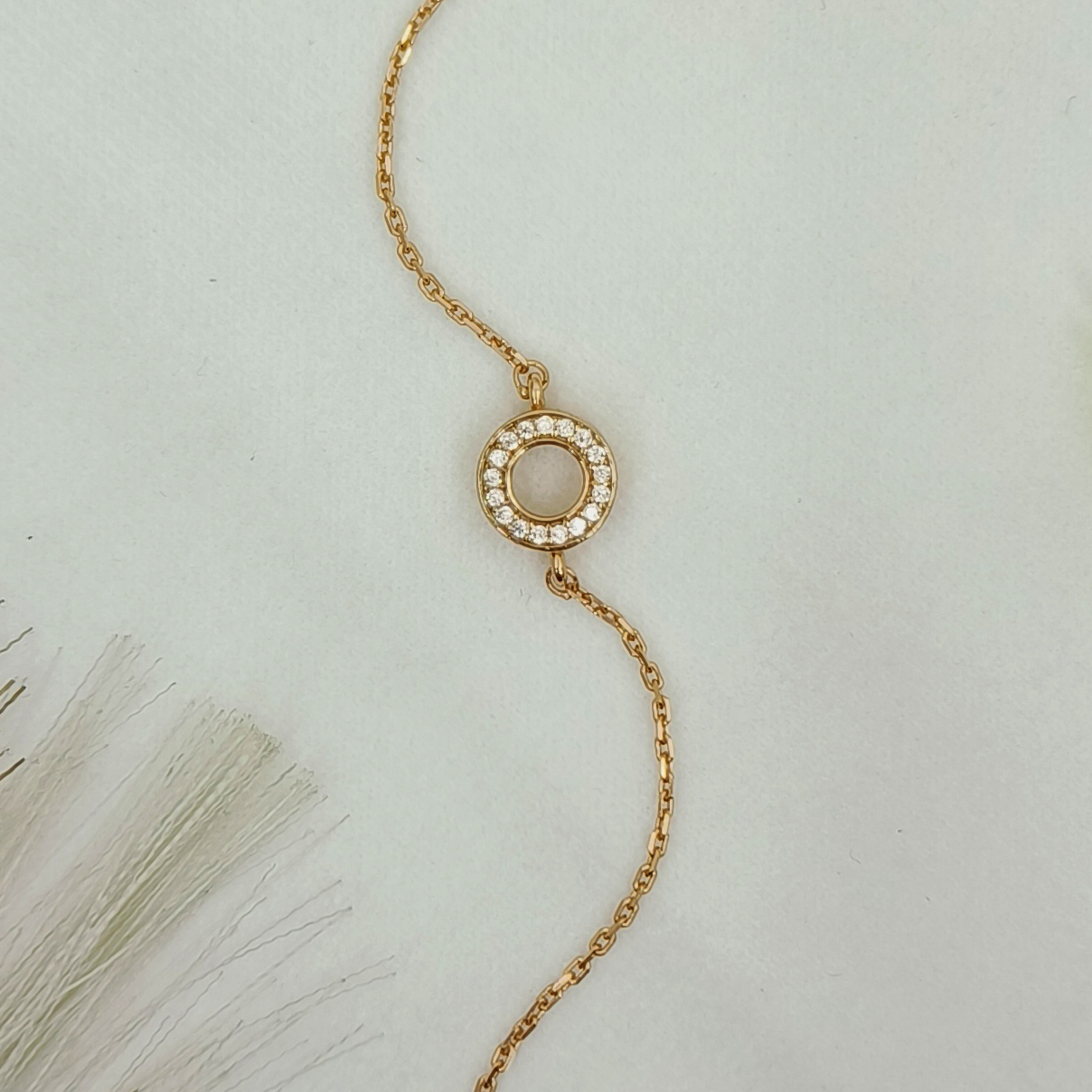 Circle Diamond Rosegold Bracelet