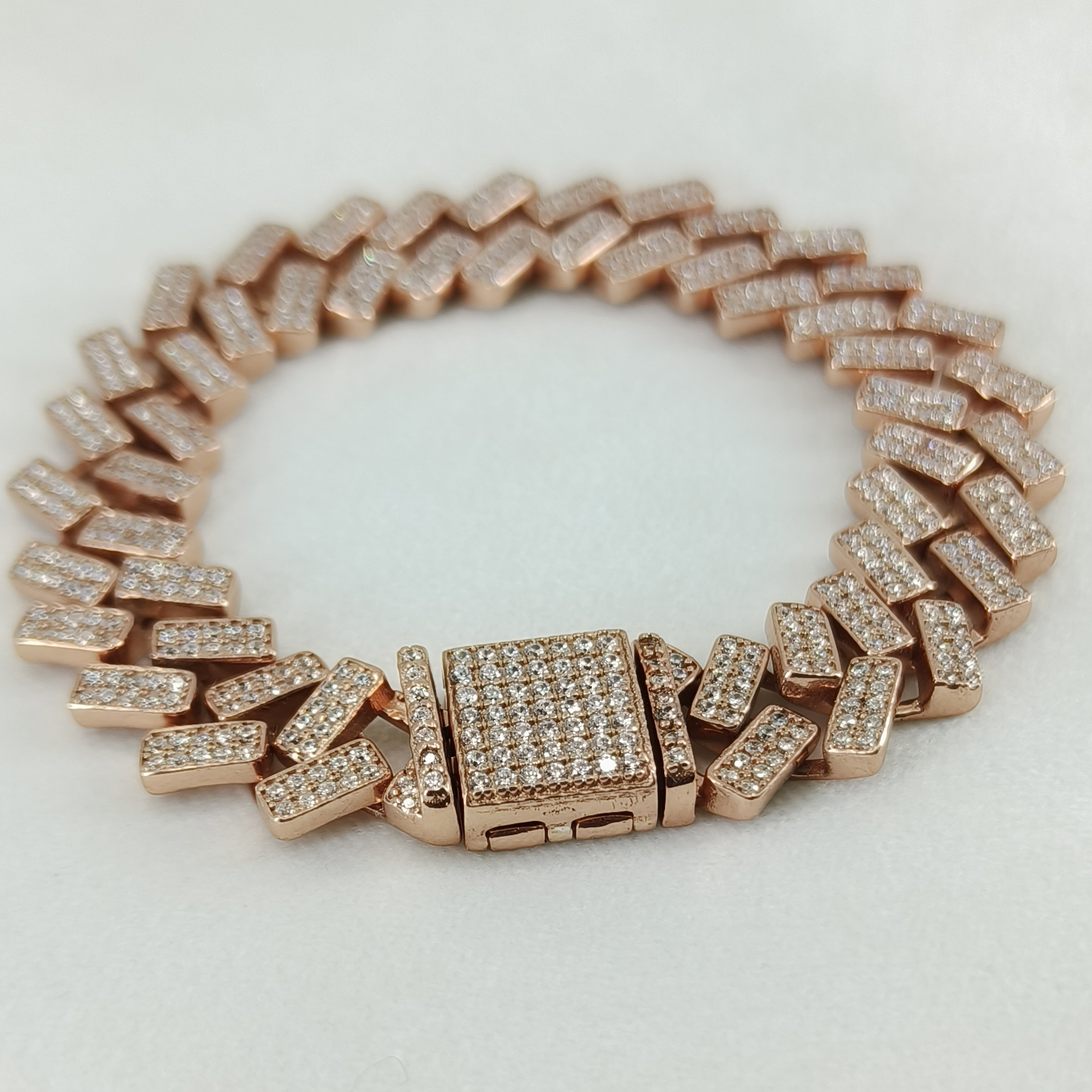 Rose Gold Plated Cuban Link Chain Bracelet