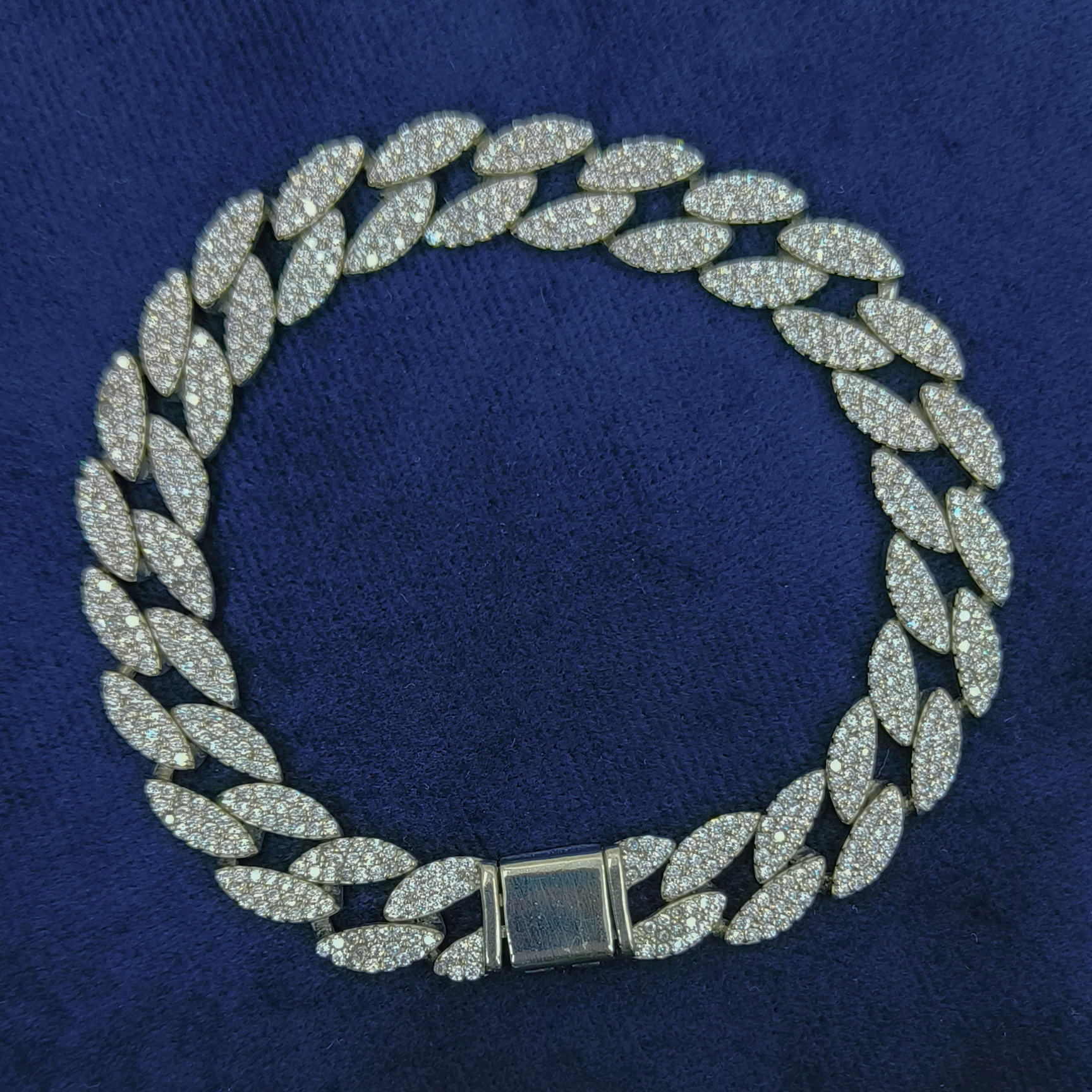 Sivler CZ Link Chain Bracelet