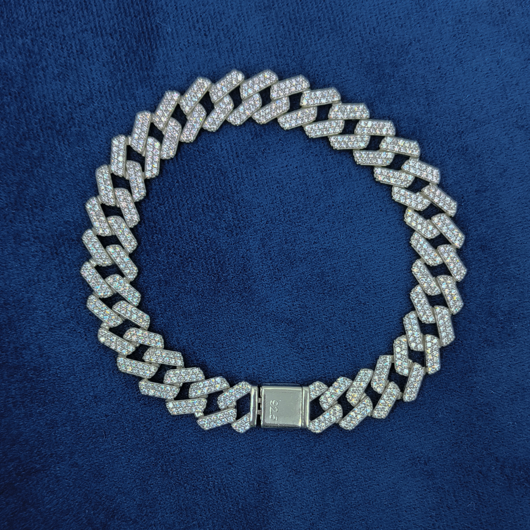 Silver Diamonds Cuban Bracelet